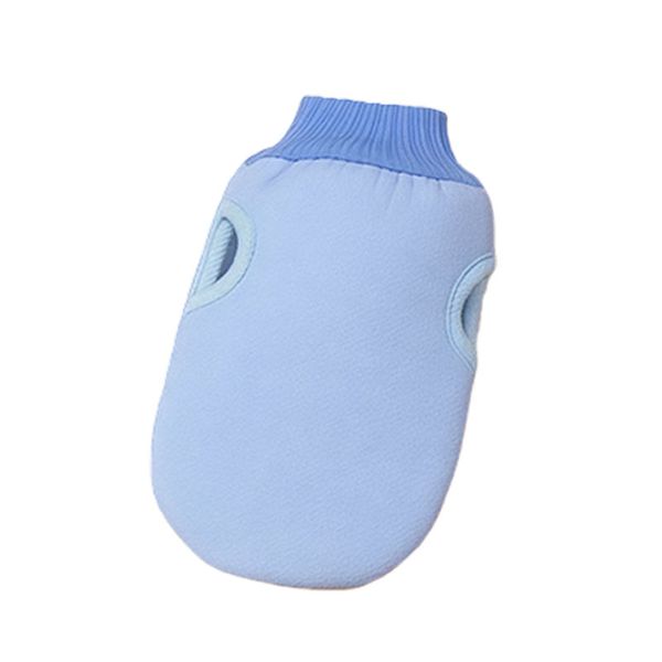 Reusable Body Scrub Gloves Blue Green Pink Elastic Cuff Easy Exfoliation