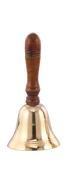 Brass Hand Bell with Wooden Handle - Large