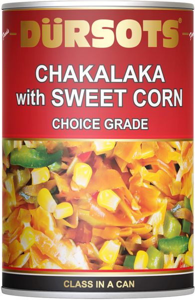 Chakalaka &amp; Sweet Corn 12 Pack 410g - Dursots