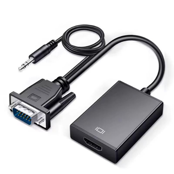 VGA to HDMI Adapter with Audio - Full HD 1080P Plug &amp; Play