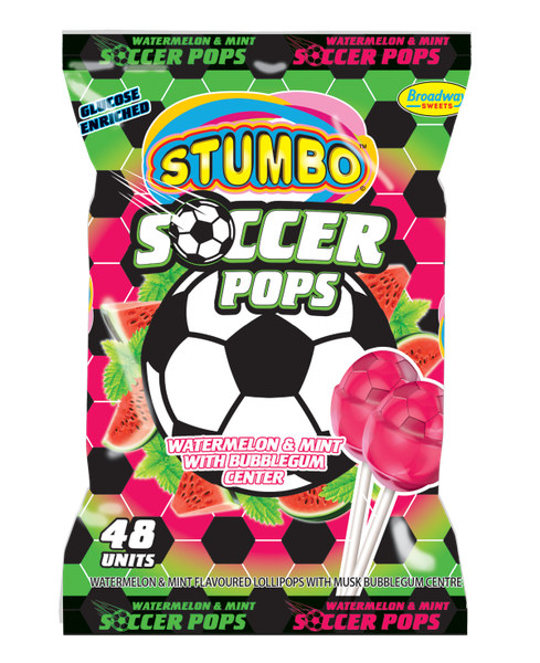 Stumbo Soccer Pops Watermelon &amp; Mint - 48s