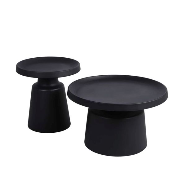 Coffee Table (Black) 70/50cm - Set of 2
