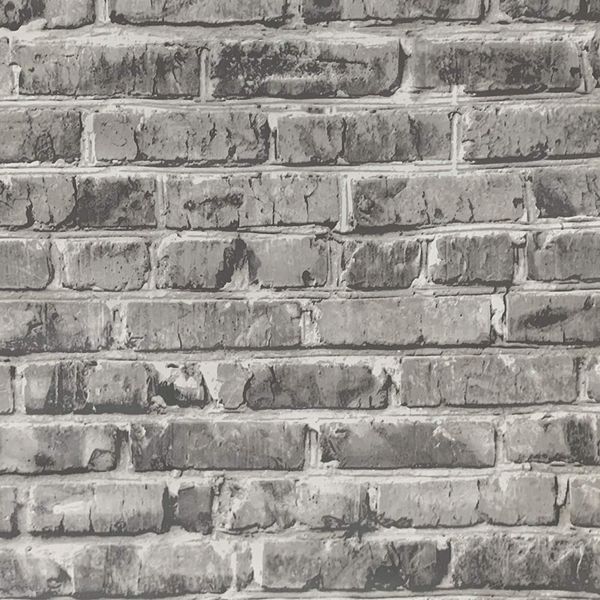 Maisonware 3D Faux Brick Vinyl Wallpaper - 0.45mx5m - Grey