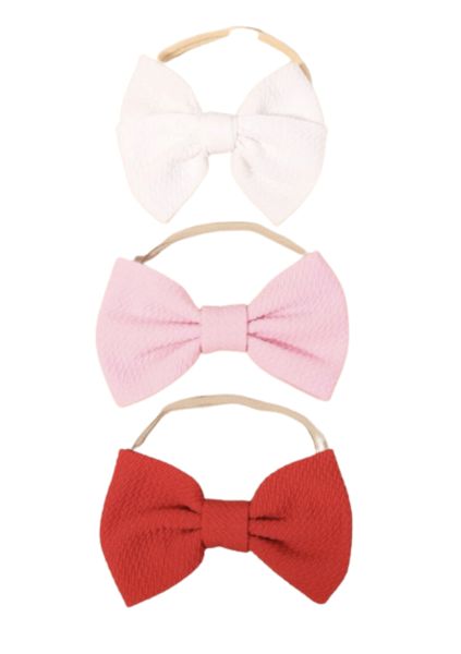 Baby Girls Hair Bows Soft Band Pack Of 3