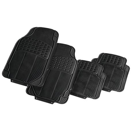 4PCS Universal Rubber Car Floor Mats All Weather Protection