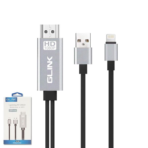 Lightning to HDMI Cable 1.8m 1080p/4K UHD Plug &amp; Play Adapter GL-056