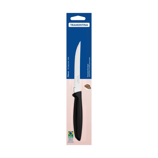 Tramontina 5"13cm Serrated Steak Knife, Plenus Range in Blister Packaging