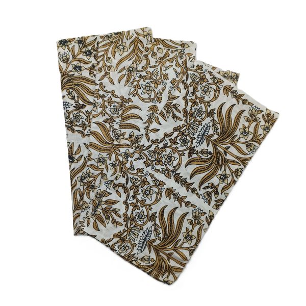 Block Printed Indian Cotton Napkins - Set of 4 (Rupali)