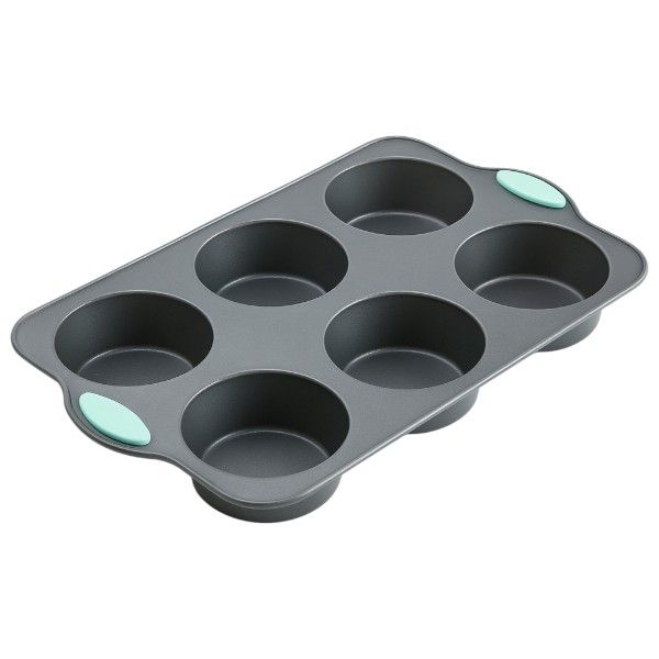 Non-Stick Silicone 6-Cup Muffin Baking Tray - Grey