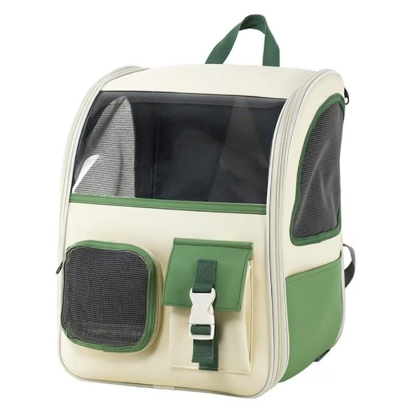 Pet Outing Backpack for Small Animals up to 15 Pounds, Green