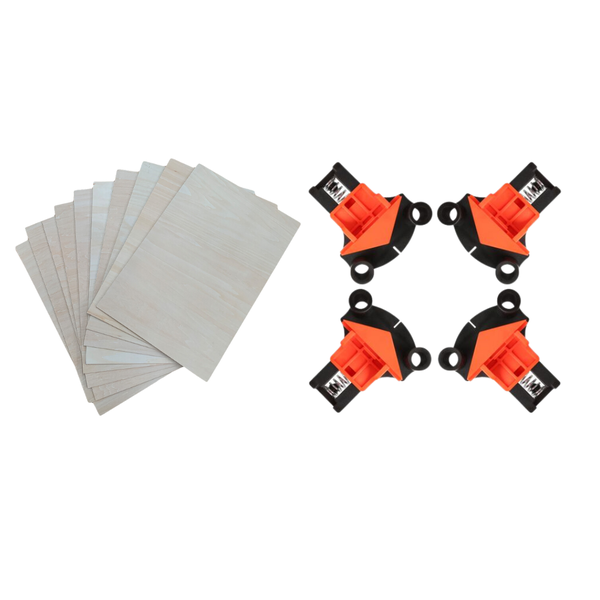 Wood Butter Ply - 6mm Thick - 5 Pack - 60 x 80cm &amp; Angle Clamp Combo