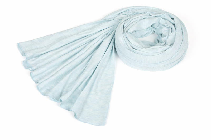 Light Blue Modest Everyday Soft Stretch Jersey Scarf for Convenient Wear