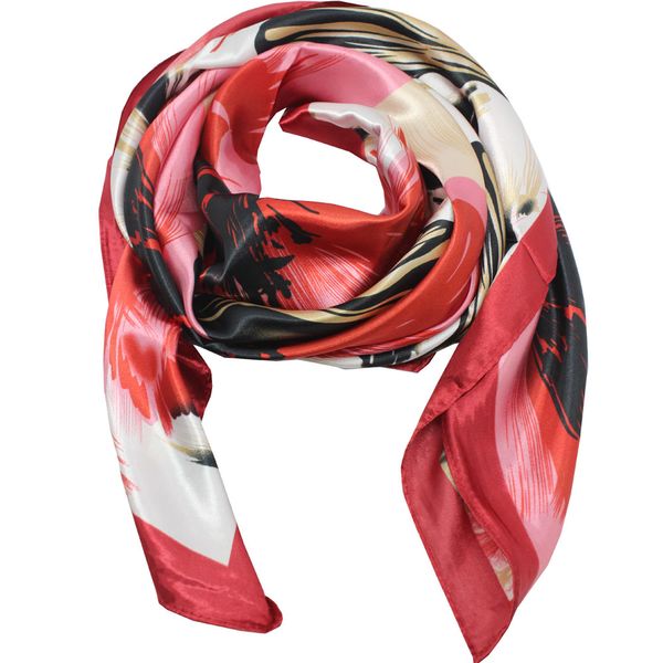 Blackcherry Floral Square Silky Scarf