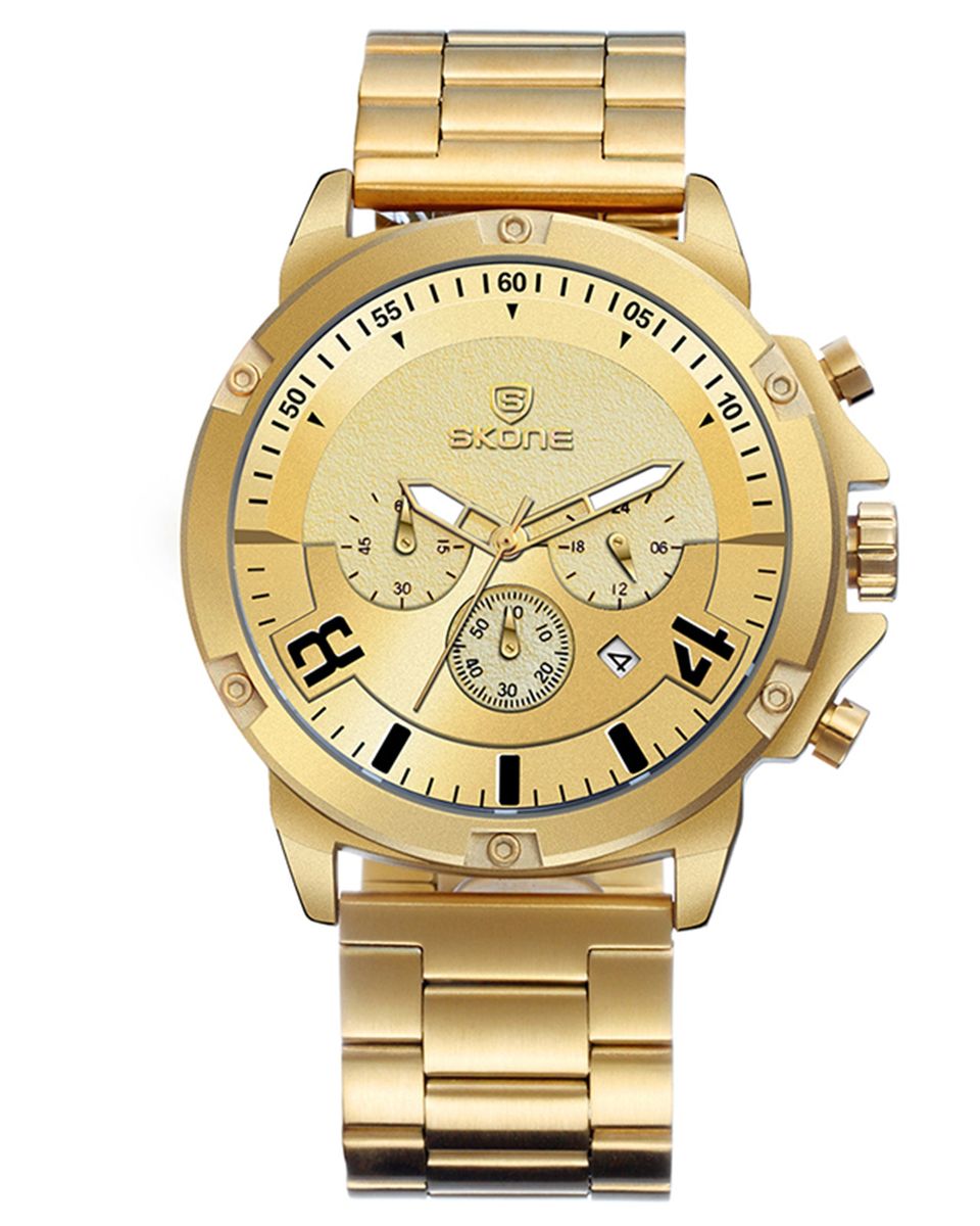 Skone Darren Men's Watch Stainless Steel Strap Gold Buy Online in