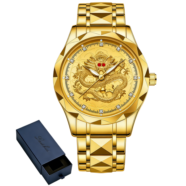Dragon Design Men's Wristwatch Quartz Movement Waterproof Watch