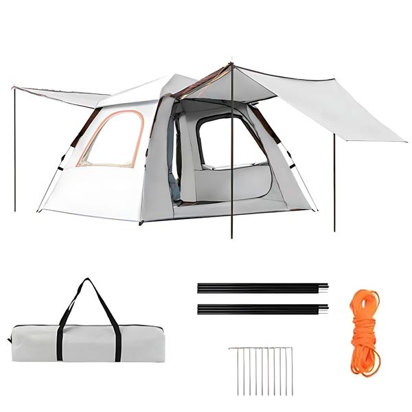 2In1 Automatic Family Camping Tent with Canopy -Quick Opening Portable Tent