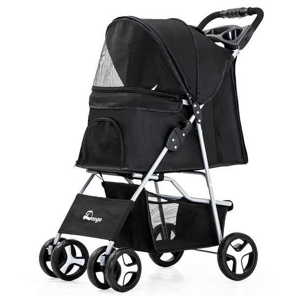 Lightweight Foldable 4 Wheels Pet Travel Trolley Cat Dog Jogger Stroller
