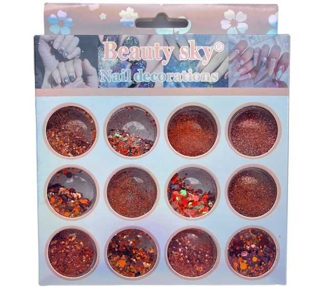 Beauty Sky 12 Design Nail Decorations Kit Nail Art Red Series G037