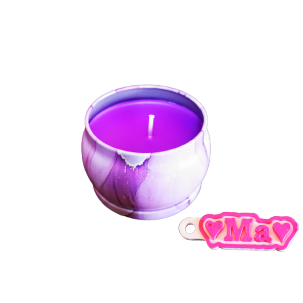 Purple Wax Lavender Candle Scented and Ma Keyring