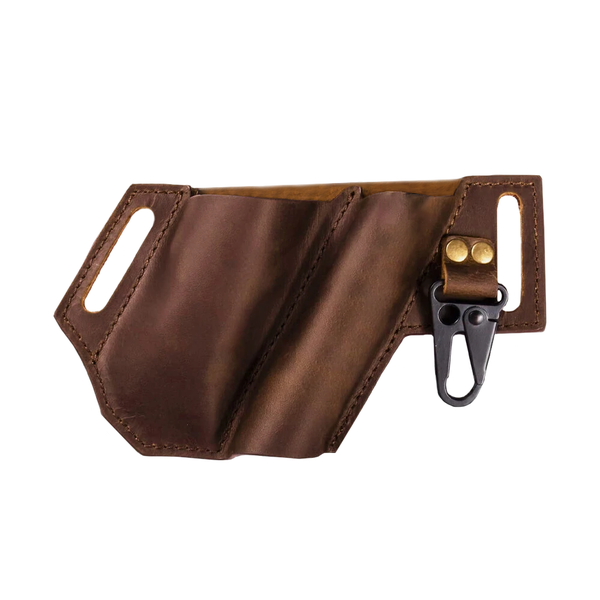 Ekphero EDC Outdoor Genuine Leather Multifunction Belt Sheath With Keychain