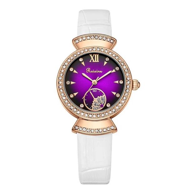RUIXINE Women'S Watch, Stylish White With Delicate Hands Comfortable Wear