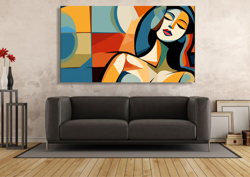 Canvas Wall Art - Relaxing Woman Abstract - HC0955
