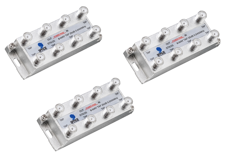 Space TV Satellite IF Tap - 6 Way - 25db (5 – 2250MHz) - 3 Pack