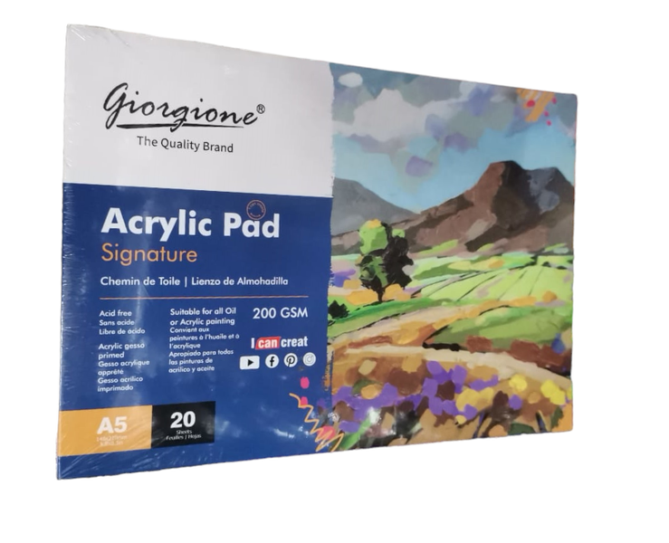 Giorgione Acrylic Pad Painting and Drawing Pad A5 Thick 200gsm 20 Pages