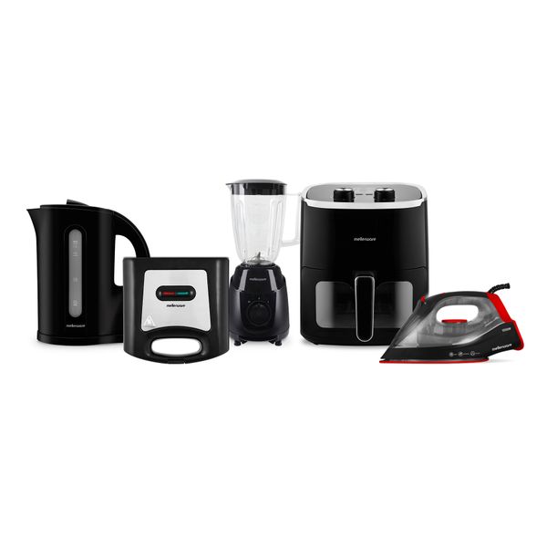 Mellerware Pack 5 Piece Air fryer + Cordless Kettle + Jug Blender + Steam I