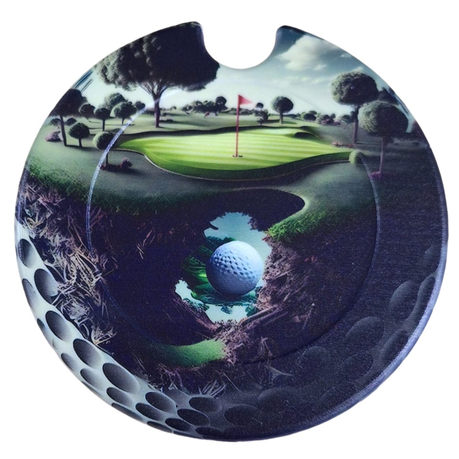 Stunning Green Golf Course & Golf Ball image Licence Disk Holder Image