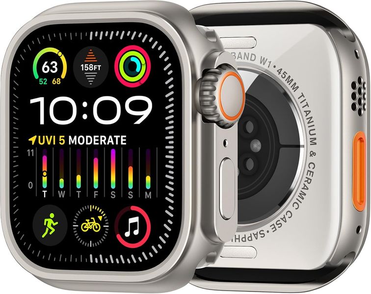 2 in 1 Metal Case Compatible with Apple Watch Series 11/10 46mm Case