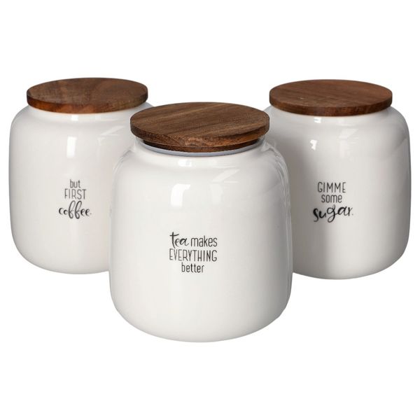 Danny Home Porcelain Canister Set 3 Piece 11.5cm