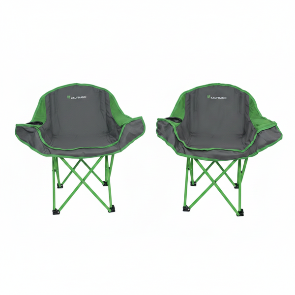 Kaufmann Kids Folding Chair Green and Black - Outdoor Portable - 2 Pack