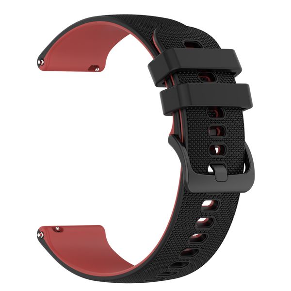 Sports Watch Strap 20mm Compatible with Samsung / Huawei / Garmin Watch - Black &amp; Red