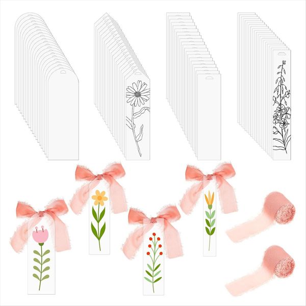 24 Pcs Acrylic Bookmark Blanks Clear Acrylic Bookmarks Acrylic Tags