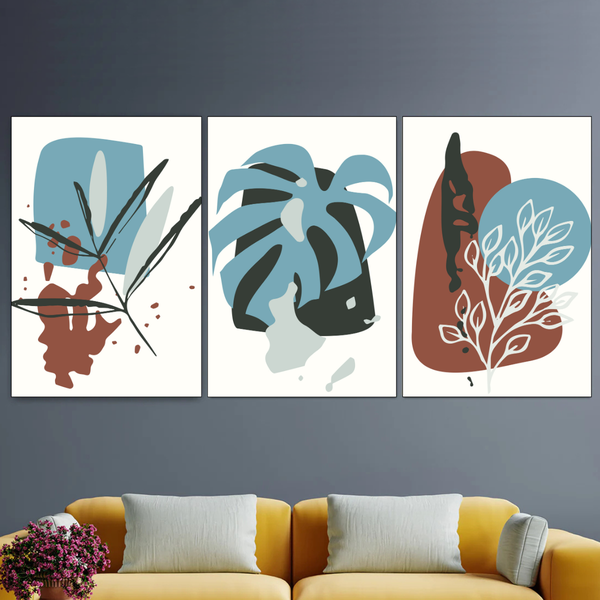 Set Of 3 - 28X40Cm - Monsterra Leaves image