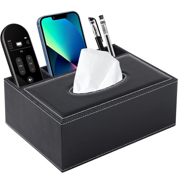 Tissue Box Cover Multifunctional Remote Control Holder Organizer Storage