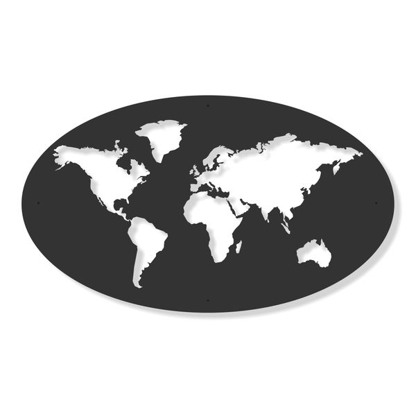 World Map Steel Wall Art Decor Yardsfield