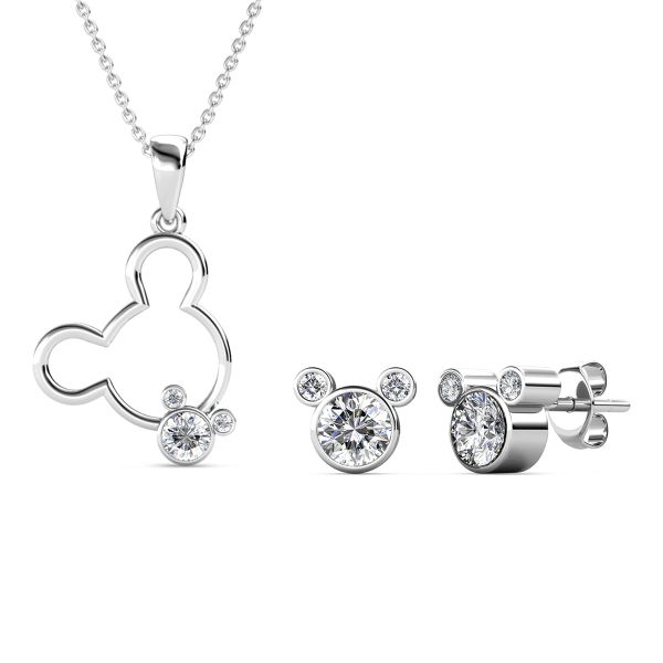 Destiny Mickey Mouse Set With Crystals From Swarovski® - White gold