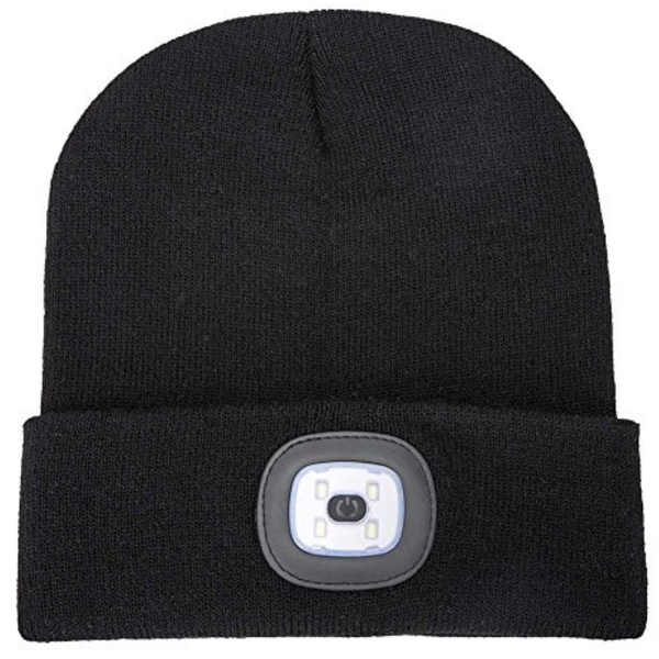 Beanie Hat with Rechargeable LED Detachable Head Lamp