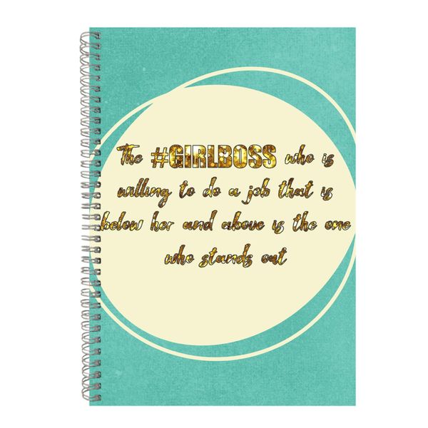 Girlboss A4 Notebook Spiral Lined Motivational Sayings Graphic Notepad 247