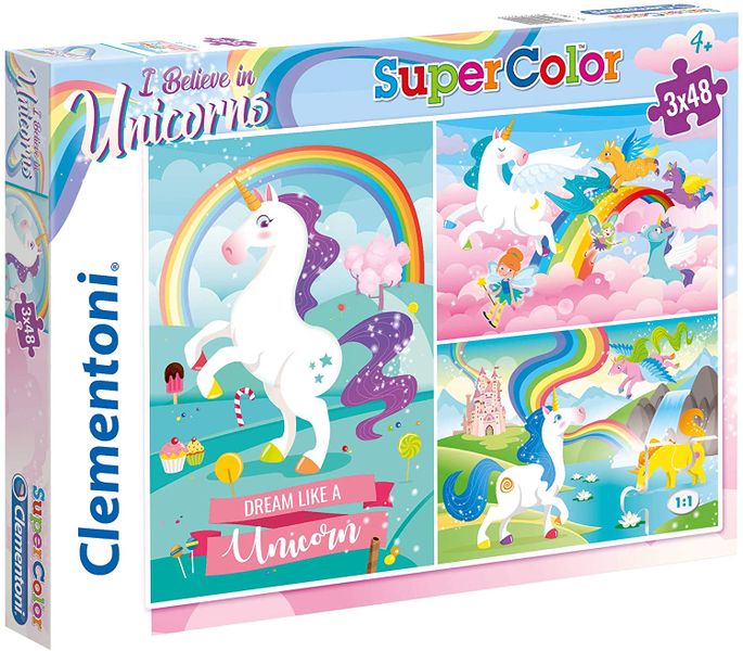 Clementoni 3X48 Piece Puzzle - Unicorns Brilliant