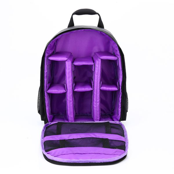 Multi-functional Waterproof Outdoor Camera Photo Bag Backpack - Purple