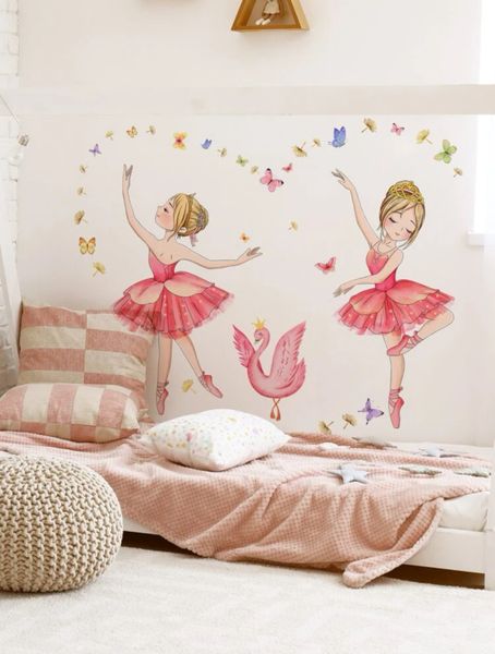 Swan and Ballerina Figure Wall Decal/ Sticker