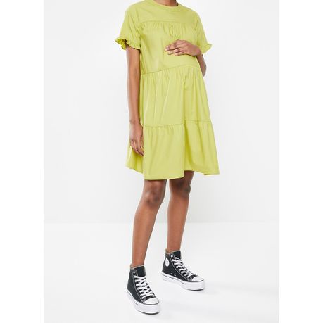 Women s Missguided Maternity Poplin Ss Smock Mini Dress Olive Daily Sale Shop