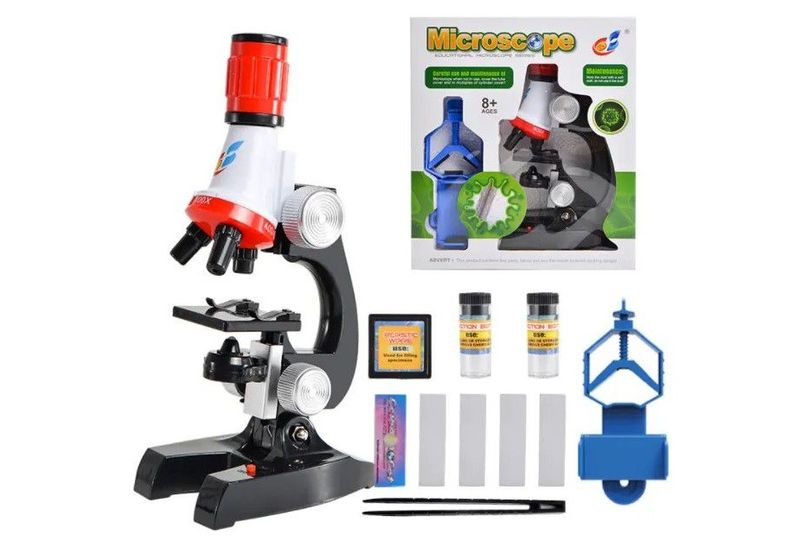 Kids Microscope with LED Light 100X-1200X Science Learning Toy