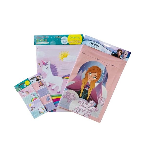 Frozen &amp; Unicorn - A4 Book Jackets &amp; Book Label Stickers