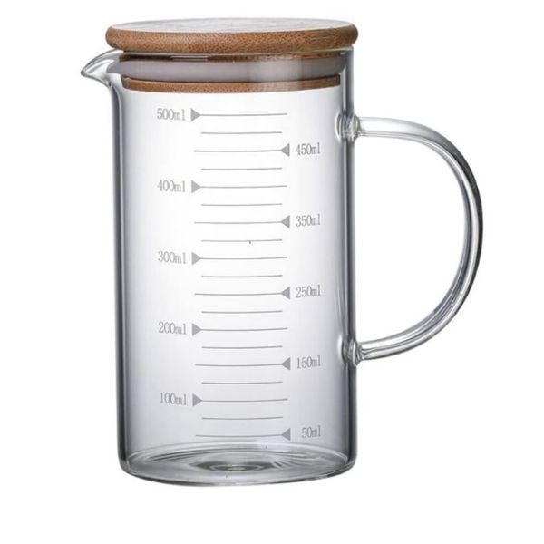 Milk Measuring Cup, High Borosilicate Glass Volumetric Flask Cup