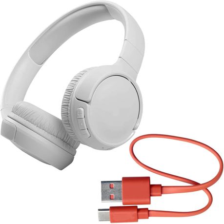 Wireless Bluetooth On-Ear Headphones with Noise Isolation Type-C - White Image