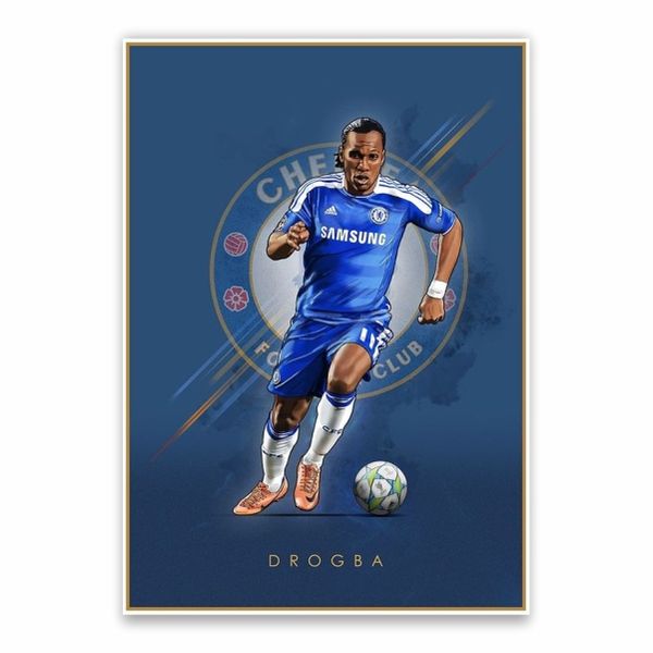 Drogba Chelsea Logo Poster - A1